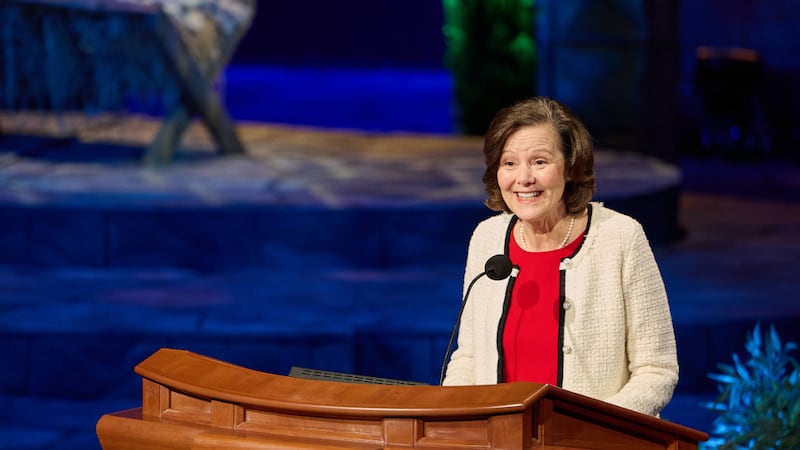 Primary General President Susan H. Porter speaks during a broadcast of the First Presidency's Christmas Devotional on Sunday, Dec. 7, 2025.