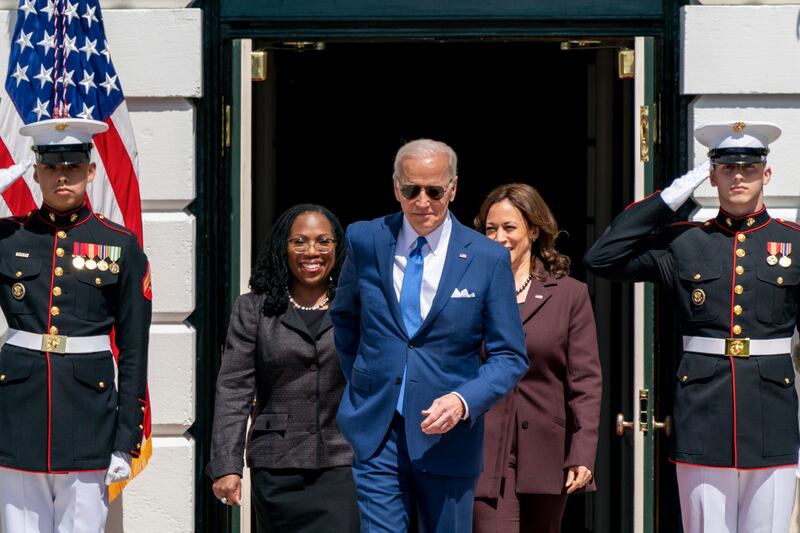 President Joe Biden arrives to speak at an event on the South Lawn of the White House in Washington on Friday, April 8, 2022.