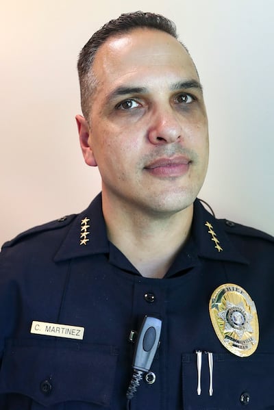 Springville Police Chief Craig Martinez is pictured at the Springville Police Department on Wednesday, June 5, 2019.