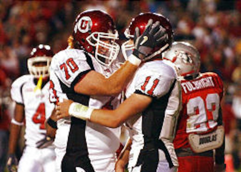 Utah's offensive linemen, including Makai Aalona, left, take pride in the team's point production.