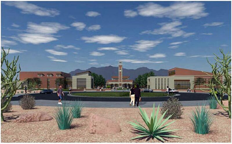 Architectural rendering of the proposed Desert Valley College in Logandale, Nev.