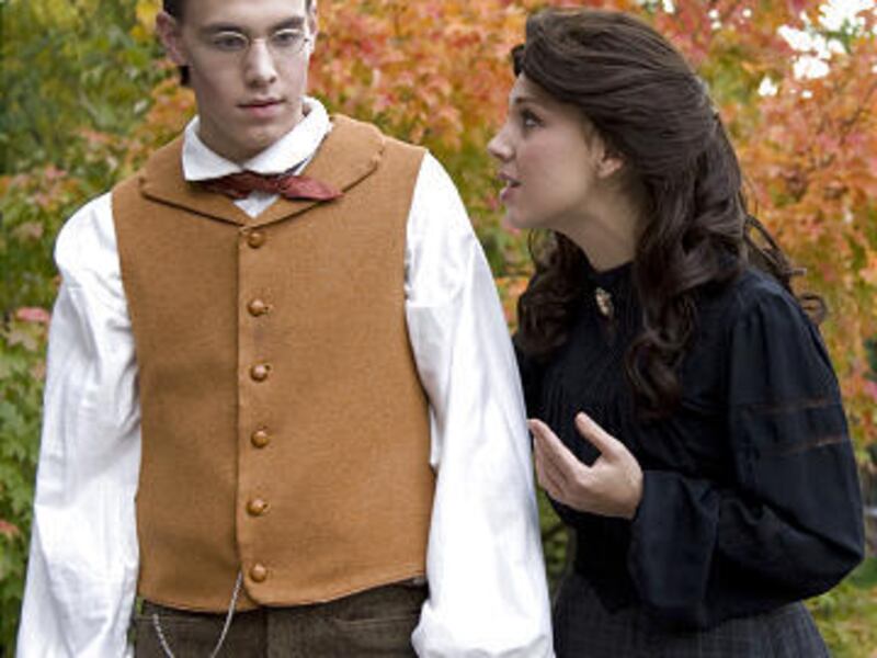 Medvedenko (Andrew Veenstra) and Masha (Olivia Carrasco) in "The Seagull" at BYU.