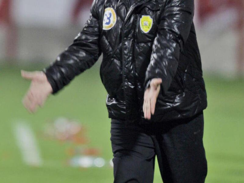 FILE- In this file photo dated Sunday, March 11, 2012, Argentinean Diego Maradona, coach of the United Arab Emirates soccer team Al Wasl, during a semi final match against Al Ahli, in Dubai, UAE. Maradona is reported Friday March 30, 2012, to have been