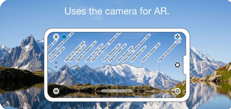 Peakfinder uses augmented reality to give beautiful details about the mountains around you.