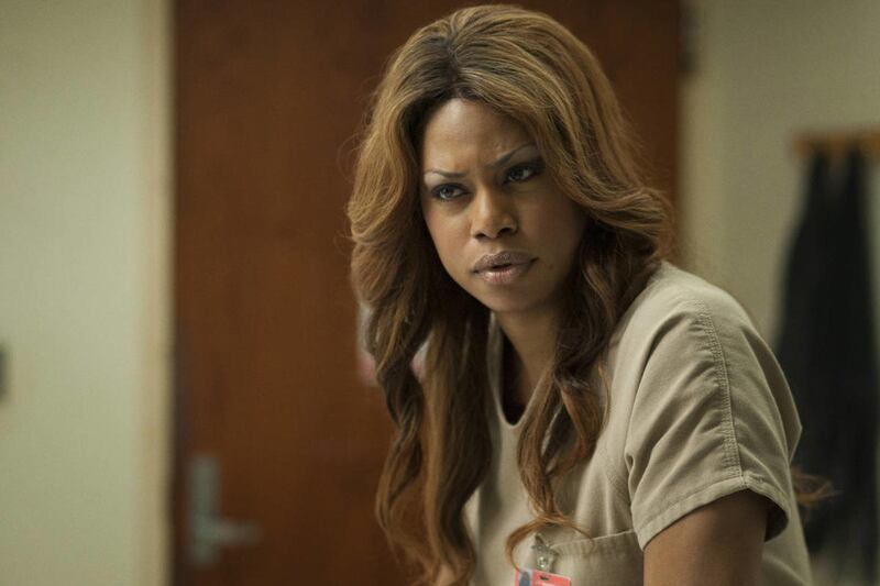 This image released by Netflix shows Laverne Cox in a scene from "Orange is the New Black."