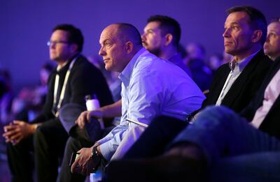Attendees listen to speakers at the Silicon Slopes Tech Summit at the Salt Palace Convention Center in Salt Lake City on Thursday, Jan. 31, 2019.