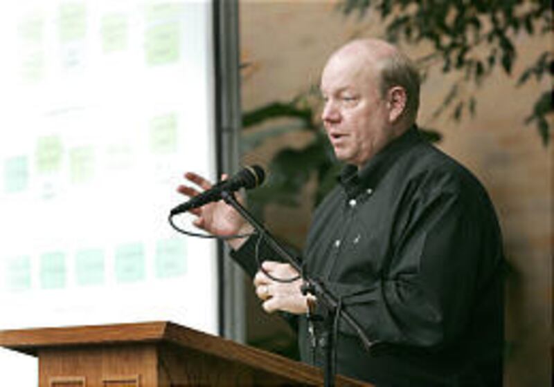 Larry H. Miller talks to the LDS International Society Monday about the Joseph Smith Papers Project, aimed at boosting worldwide exposure of the LDS leader.