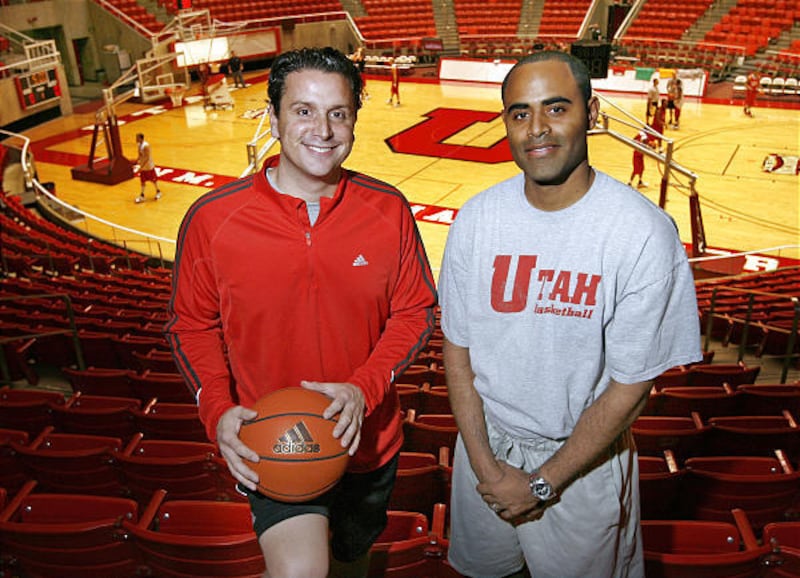 Barret Peery, left, recruited Stan Johnson to play at Southern Utah University. Both were hired as assistant coaches at Utah this year.