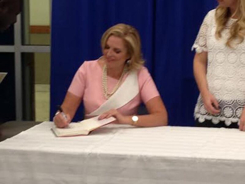 Ann Romney signs copies of her new book, "In This Together: My Story," Thursday evening at BYU.