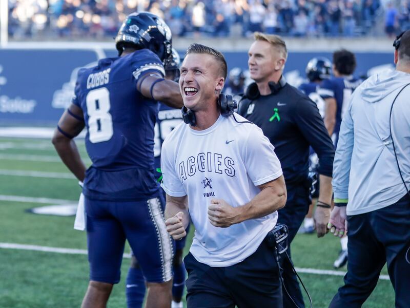 Utah State co-offensive coordinator/wide receivers coach Kyle Cefalo has helped make the Aggies’ passing attack elite.