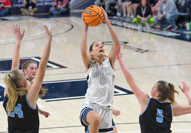Ridgeline’s Emilee Skinner shoots the ball