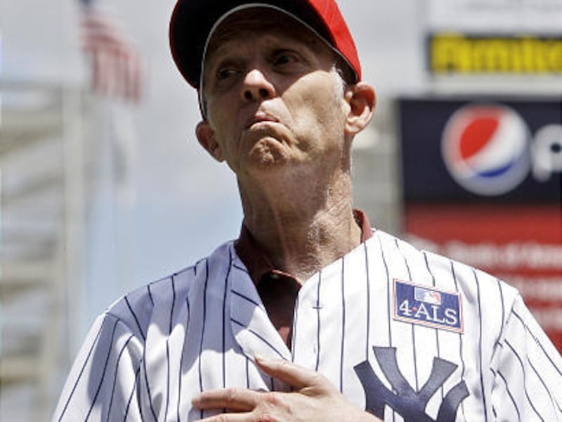 BYU professor Michael Goldsmith takes part in Lou Gehrig Appreciation Day in New York on July 4, 2009.
