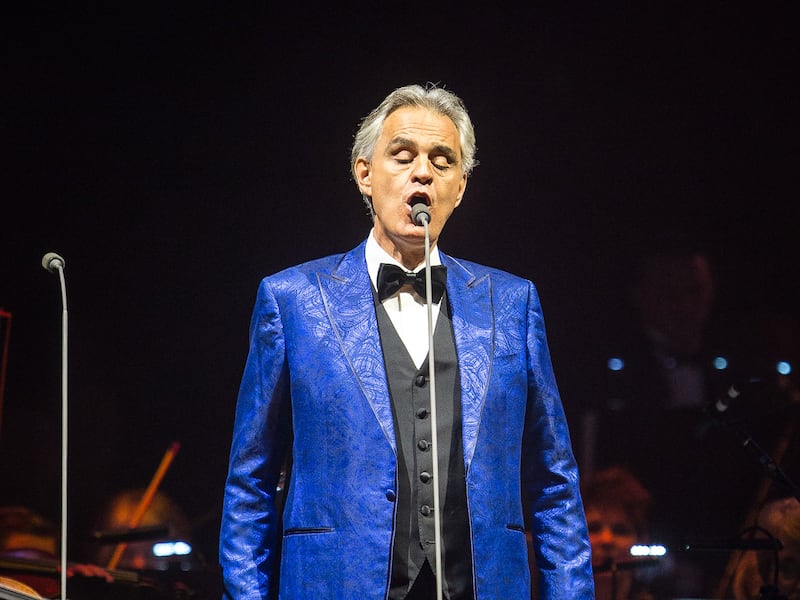 Andrea Bocelli performs at Vivint Arena in Salt Lake City on Thursday, Nov. 29, 2018.