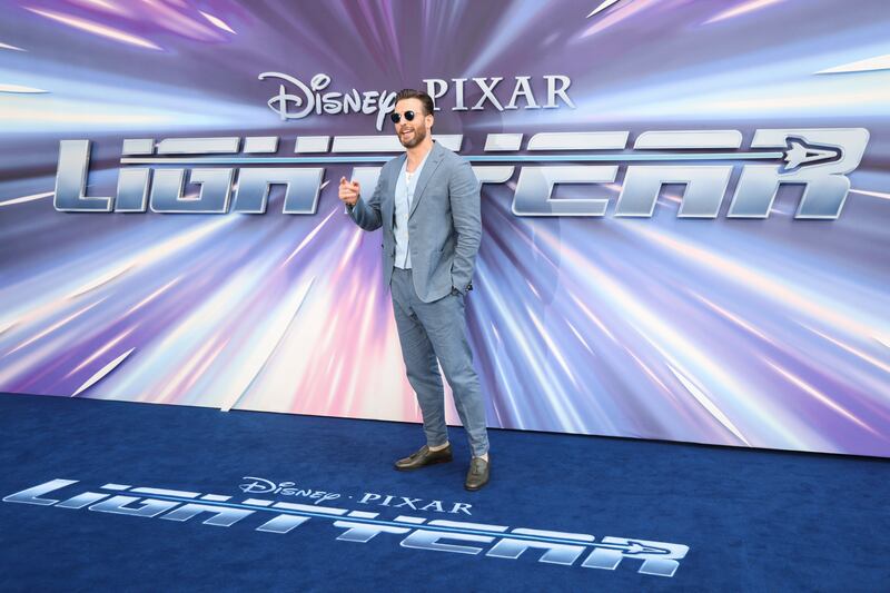 Chris Evans poses for photographers upon arrival for the premiere of the film “Lightyear” in London on Monday, June 13, 2022.