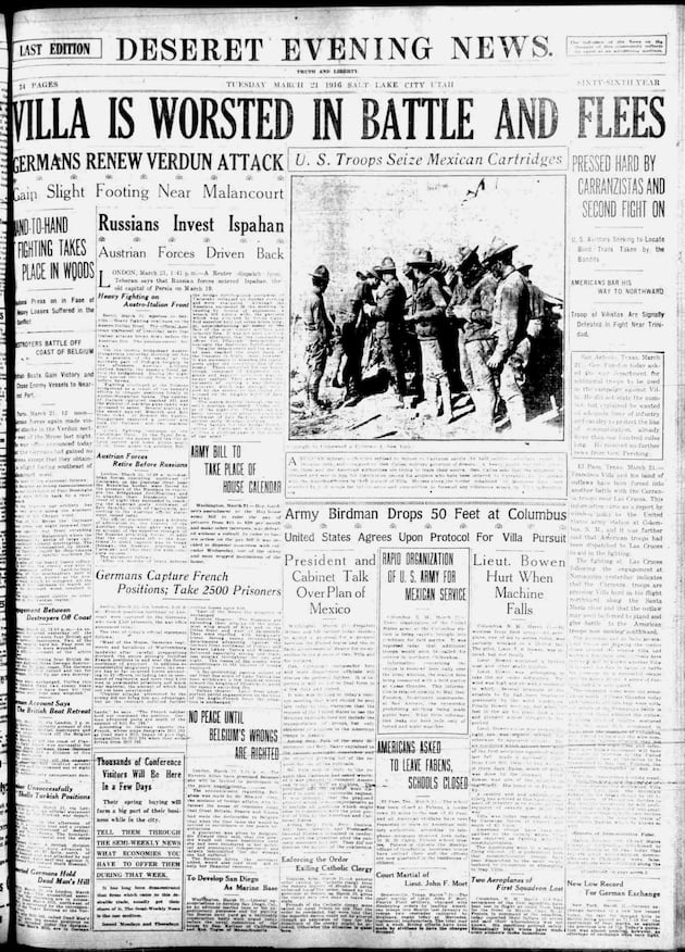Deseret News archives: Pancho Villa invaded the U.S. but suffered defeat in 1916