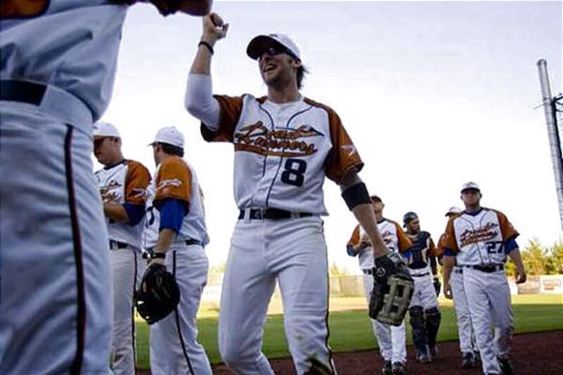 RoadRunners outfielder Billy Krause comes off the field during the team's first game of the season at Bruce Hurst Field on Friday.