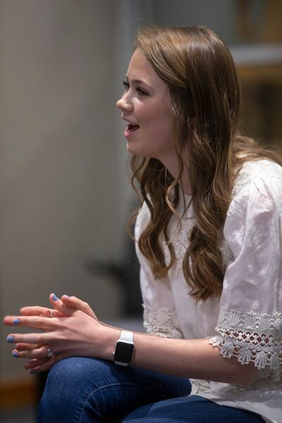 Madelaine Anderson, one of Gail Miller's granddaughters, explains her plans for charitable giving in Sandy on Thursday, April 25, 2019. In 2016, family matriarch Gail Miller launched an effort to get the generation whom she calls Miller 3.0 to become invo