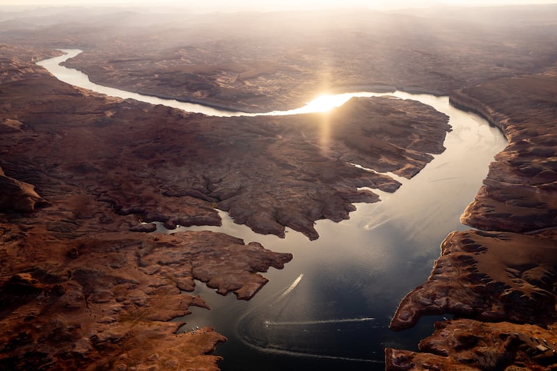The upper reaches of Lake Powell in southern Utah are pictured on Friday, July 22, 2022.