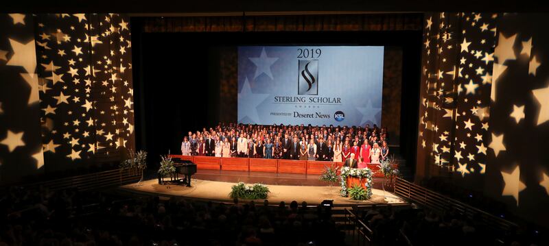 Sterling Scholar Finalists are introduced at the Conference Center’s Little Theatre