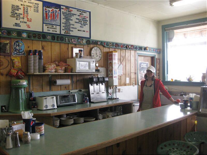 Jancy Kowalski works at the Judith Gap Mercantile, which caters to airmen at a base in Judith Gap, Mont.