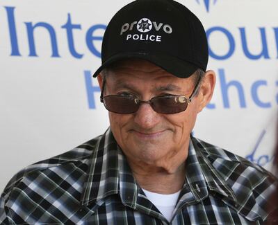 John Lindsey smiles during a news conference at Intermountain Medical Center in Murray on Monday, May 20, 2019, where he thanked first responders and other motorists who helped save his life after he suffered a heart attack and crashed his truck while dri