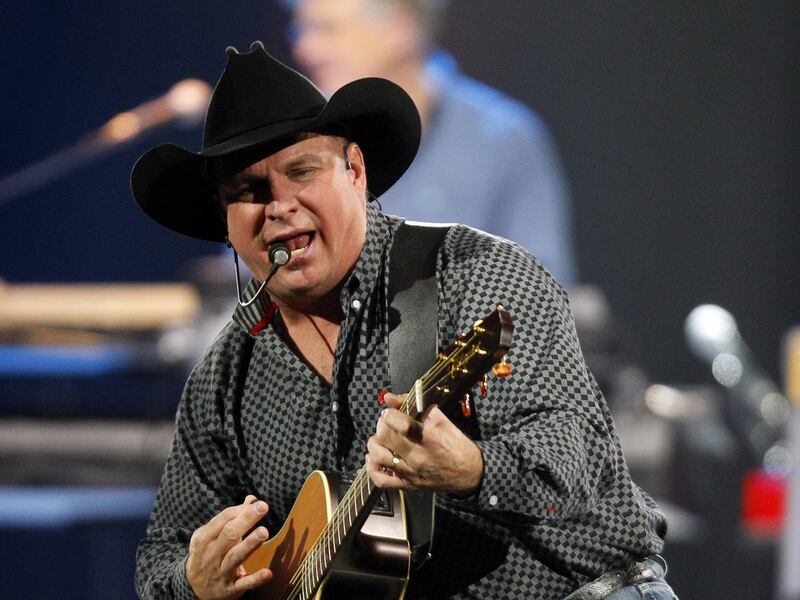 Garth Brooks performs his first of four shows at the Vivint Arena in Salt Lake City on Thursday, Oct. 29, 2015.
