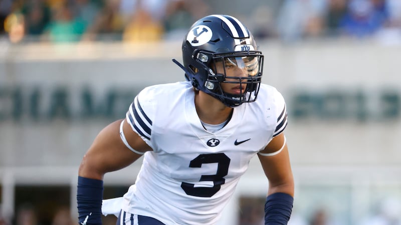 BYU linebacker Chaz Ah You (3) plays against Baylor during the second half of an NCAA college football game.