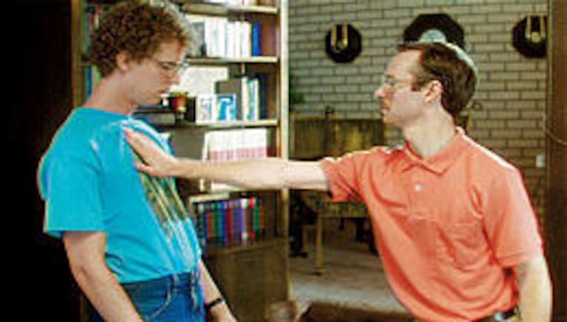 Jon Heder, left, and Aaron Ruell are two pathetic brothers in search of a life in "Napoleon Dynamite."