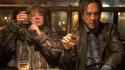 Melissa McCarthy as Lee Israel and Richard E. Grant as Jack Hock in “Can You Ever Forgive Me?"