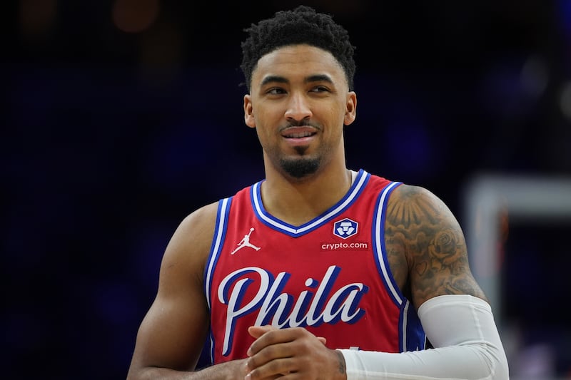 Philadelphia 76ers' KJ Martin plays during an NBA basketball game, Friday, Dec. 6, 2024, in Philadelphia.
