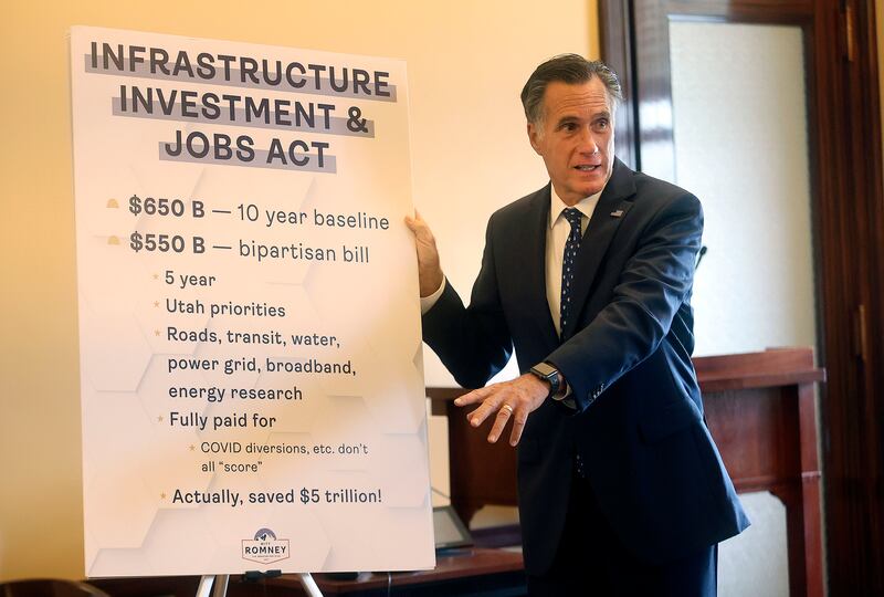 Sen. Mitt Romney talks about his infrastructure bill.