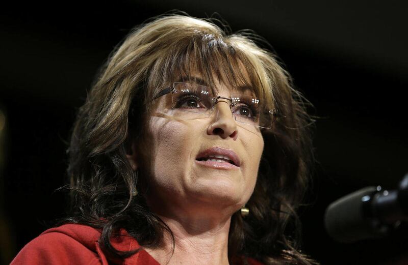 In this April 27, 2014 file photo, former Alaska Gov. Sarah Palin speaks during a campaign rally in West Des Moines, Iowa. Sarah Palin is starting her own subscription-based online network. The Sarah Palin Channel, which went live on Sunday, July 27, 2014