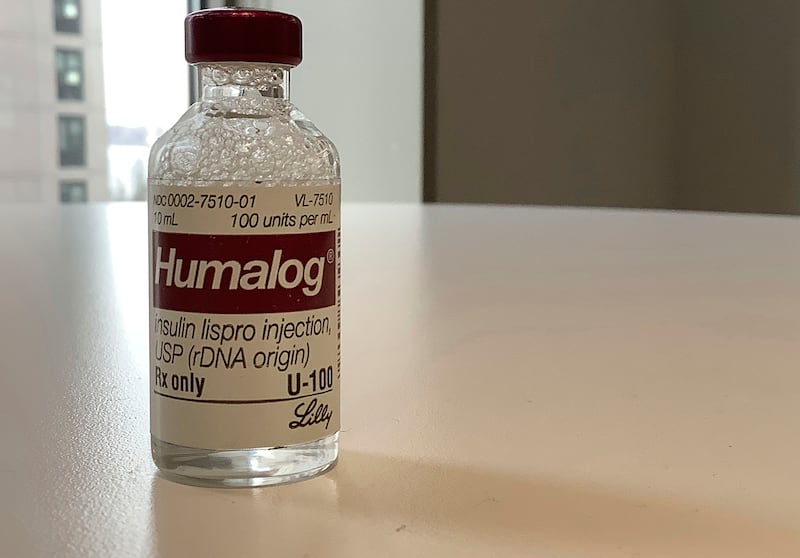 A vial of Eli Lilly’s Humalog insulin in New York.