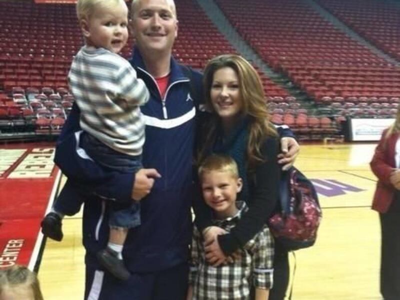 Jake Schroeder, recently hired coach of the Bingham basketball program, pictured with his family. Schroeder previously coached at Dixie State College and played at Portland State University and Bingham High School.