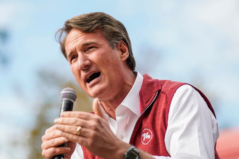 Virginia Gov. Glenn Youngkin speaks to supporters at a campaign rally in Westchester, N.Y.