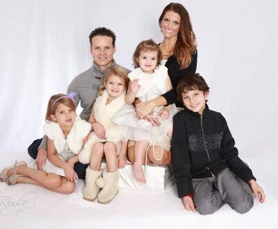 David Stokoe with his wife and children.