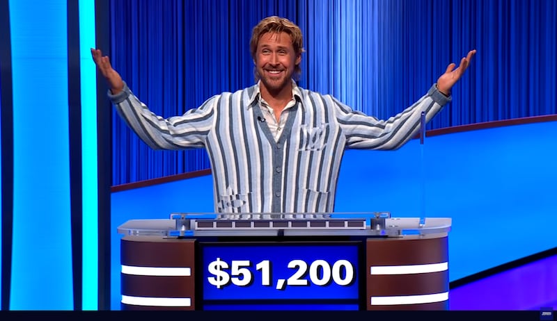 Ryan Gosling recently appeared on the set of "Jeopardy!" as part of a promotion for his upcoming film "Project Hail Mary."