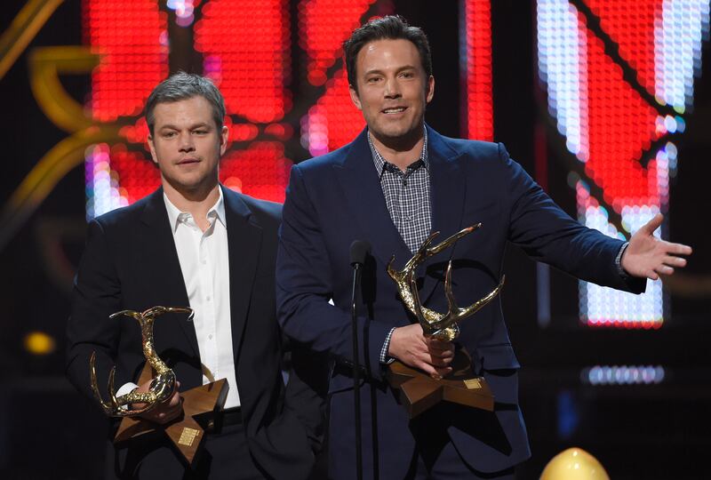 Matt Damon and Ben Affleck at the Guys Choice Awards at Sony Pictures Studios.