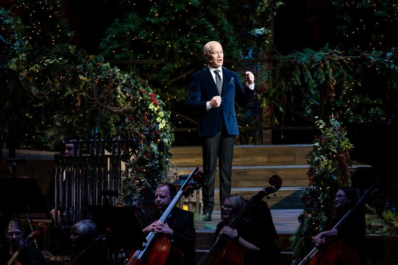 Neal McDonough serves as narrator during a taping for the “Christmas With the Tabernacle Choir” television special.