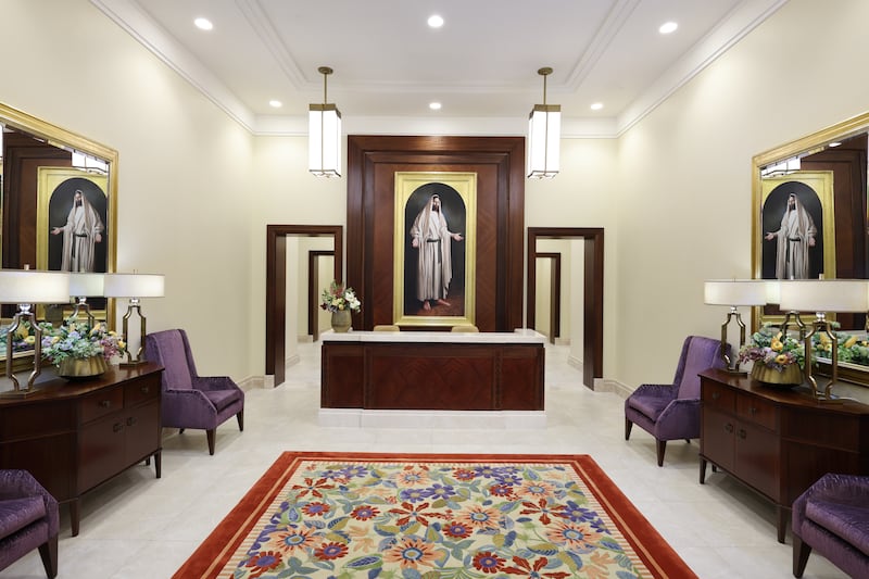 The recommend desk inside the Harare Zimbabwe Temple.