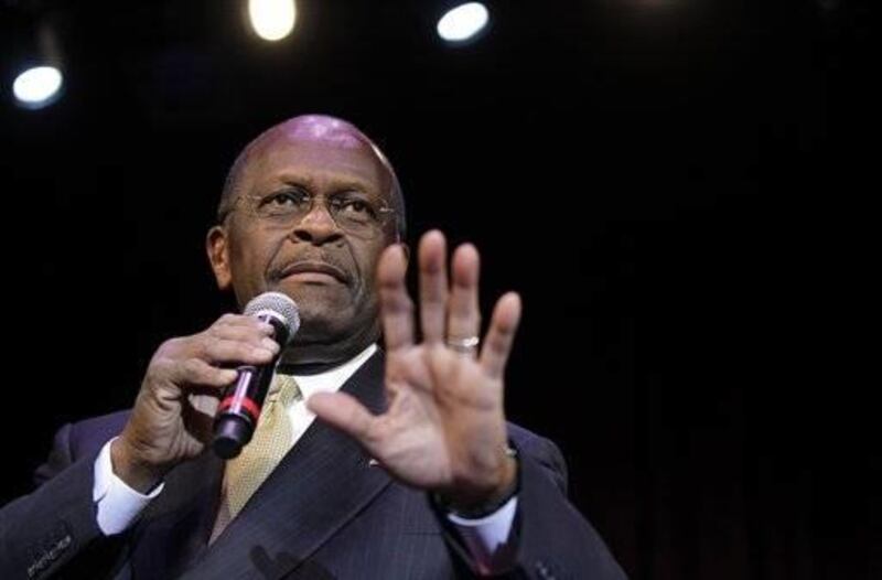 Republican presidential candidate Herman Cain delivers a keynote address during the Western Republican Leadership Conference Wednesday, Oct. 19, 2011, in Las Vegas.