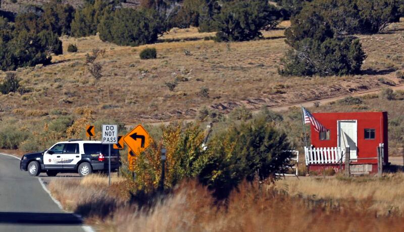 Santa Fe County Sheriff’s officers respond to the scene of a fatal accidental shooting at a Bonanza Creek Ranch movie set.