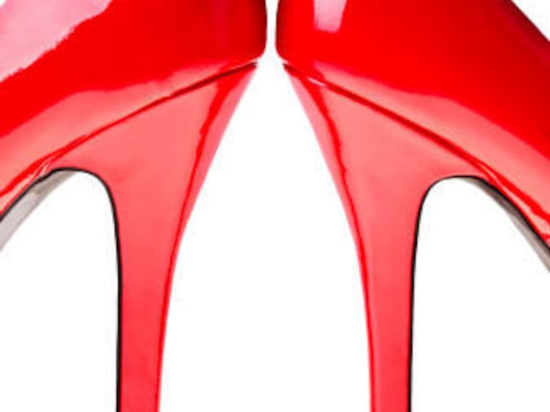 A Houston woman attacked her boyfriend in a fit of rage, sat on him after knocking him down and then stabbed him to death with the stiletto heel of her shoe, striking him at least 25 times in the face, a prosecutor told jurors Monday.