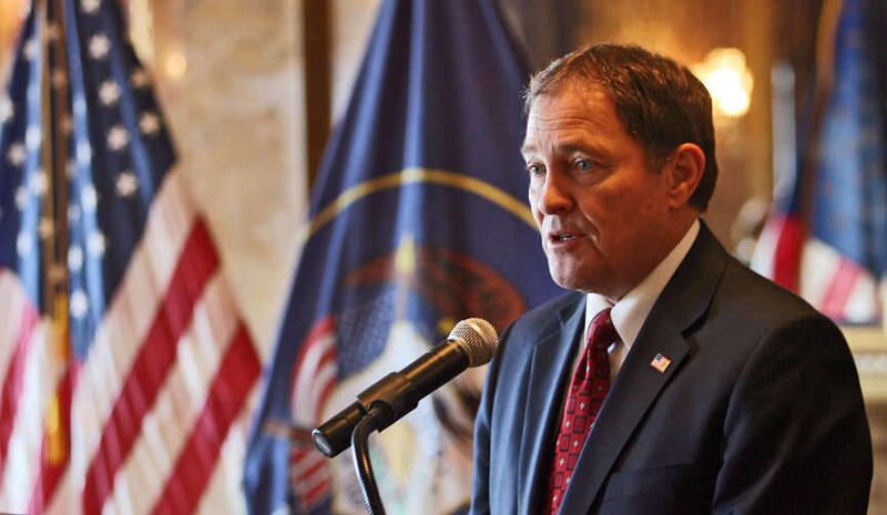 Governor Gary Herbert speaks before signing a resolution, March 2, 2012. Herbert officially announced his plans to seek re-election as Utah\'s governor, Tuesday, March 13, 2012.