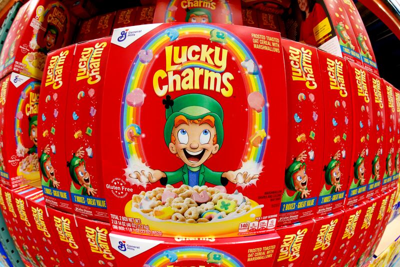 General Mills Lucky Charms cereal at a Costco Warehouse.