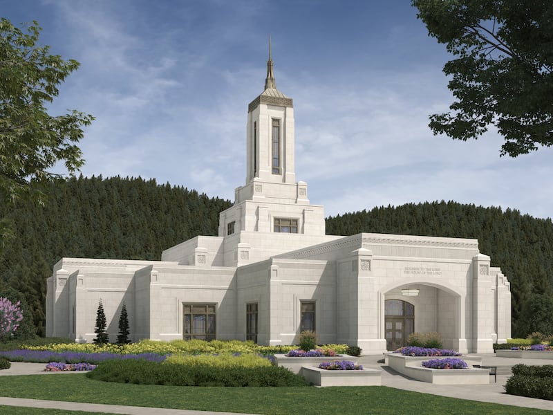 An artist’s rendering of the Willamette Valley Oregon Temple.