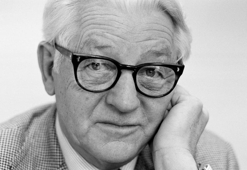 FILE - Author Wallace Stegner is shown during a visit to New York, May 8, 1979. Stegner, who sought to capture places in his writing that spanned the entire American West, died 25 years ago this spring.