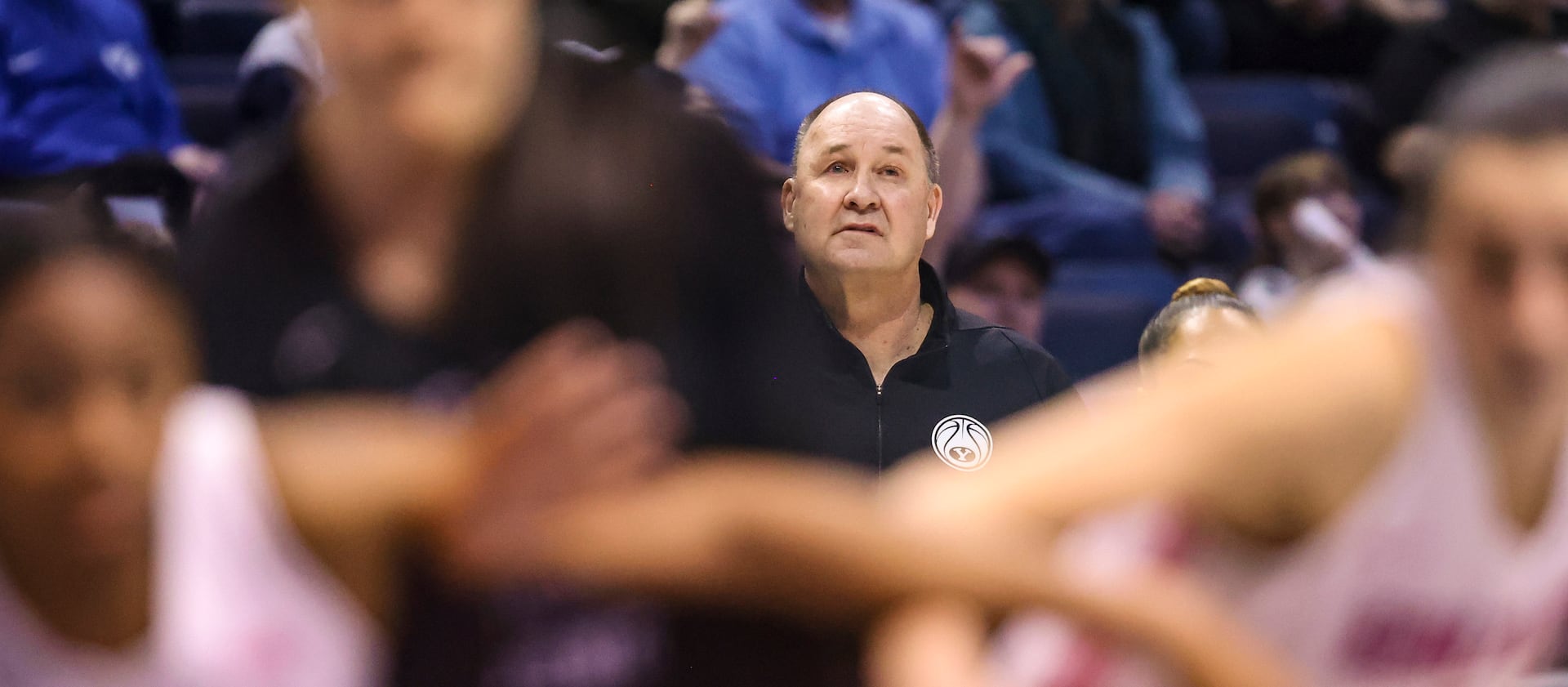 BYU Cougars coach Jeff Judkins looks on during game against Gonzaga at the Marriott Center in Provo on Feb. 19, 2022.