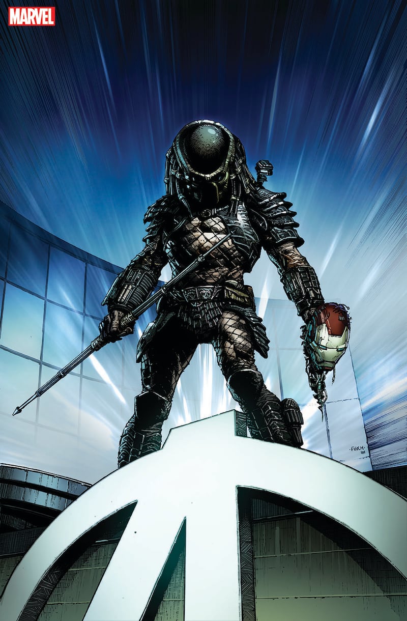 Marvel hasn’t released any specific tiles or creative teams to work on projects related to the characters. But the company released some teaser images that show Alien’s “Big Chap” Xenomorph and Predator, who appears to targeting the Avengers in the photo.
