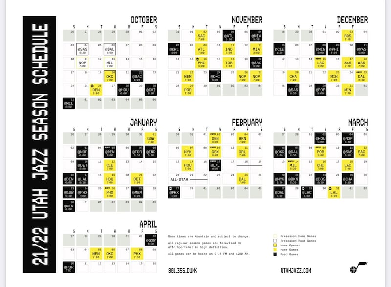 Utah Jazz schedule